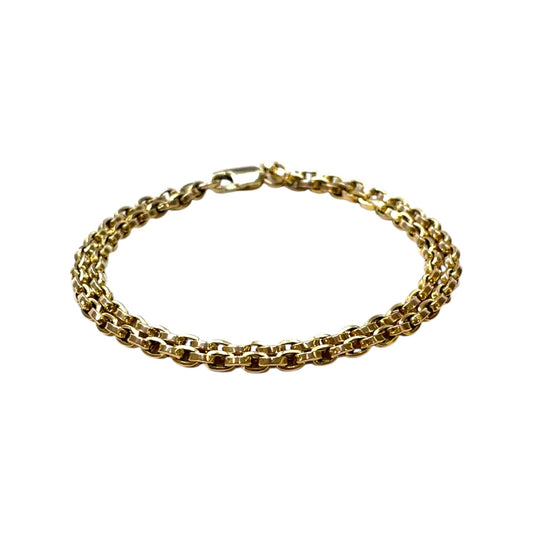 9ct Yellow Gold Double Row Bracelet (7.5")