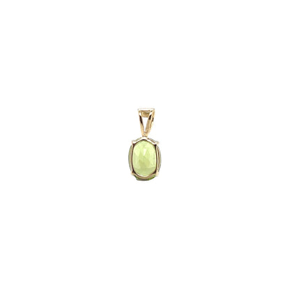 9ct Yellow Gold Oval Peridot Pendant