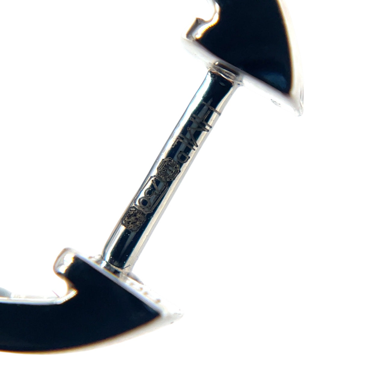 18ct White Gold Emerald Cut Diamond Flush Set Huggie Earrings