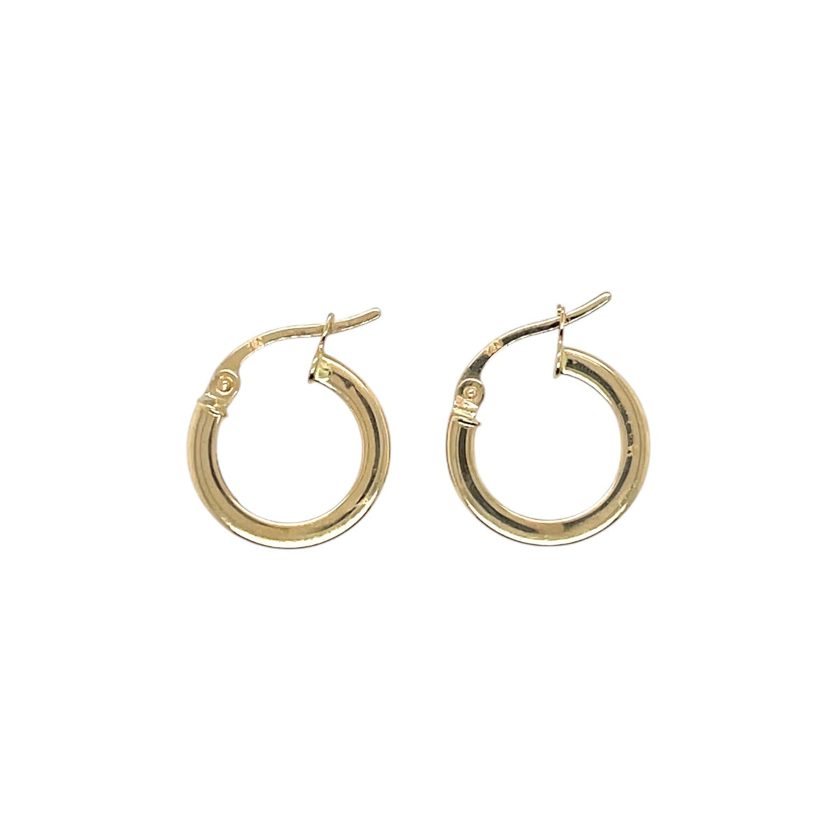 18ct Yellow Gold 2mm Square Tube Hoop Earrings