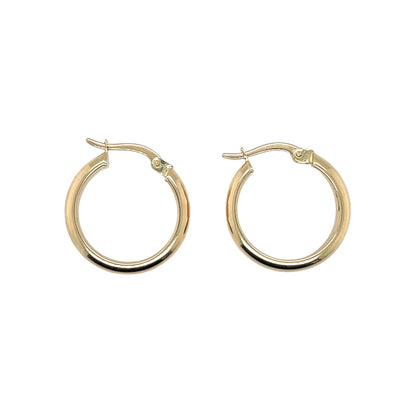 18ct Yellow Gold Polished Wedding Ring Style Hoop Earrings
