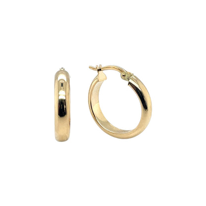 18ct Yellow Gold Polished Wedding Ring Style Hoop Earrings