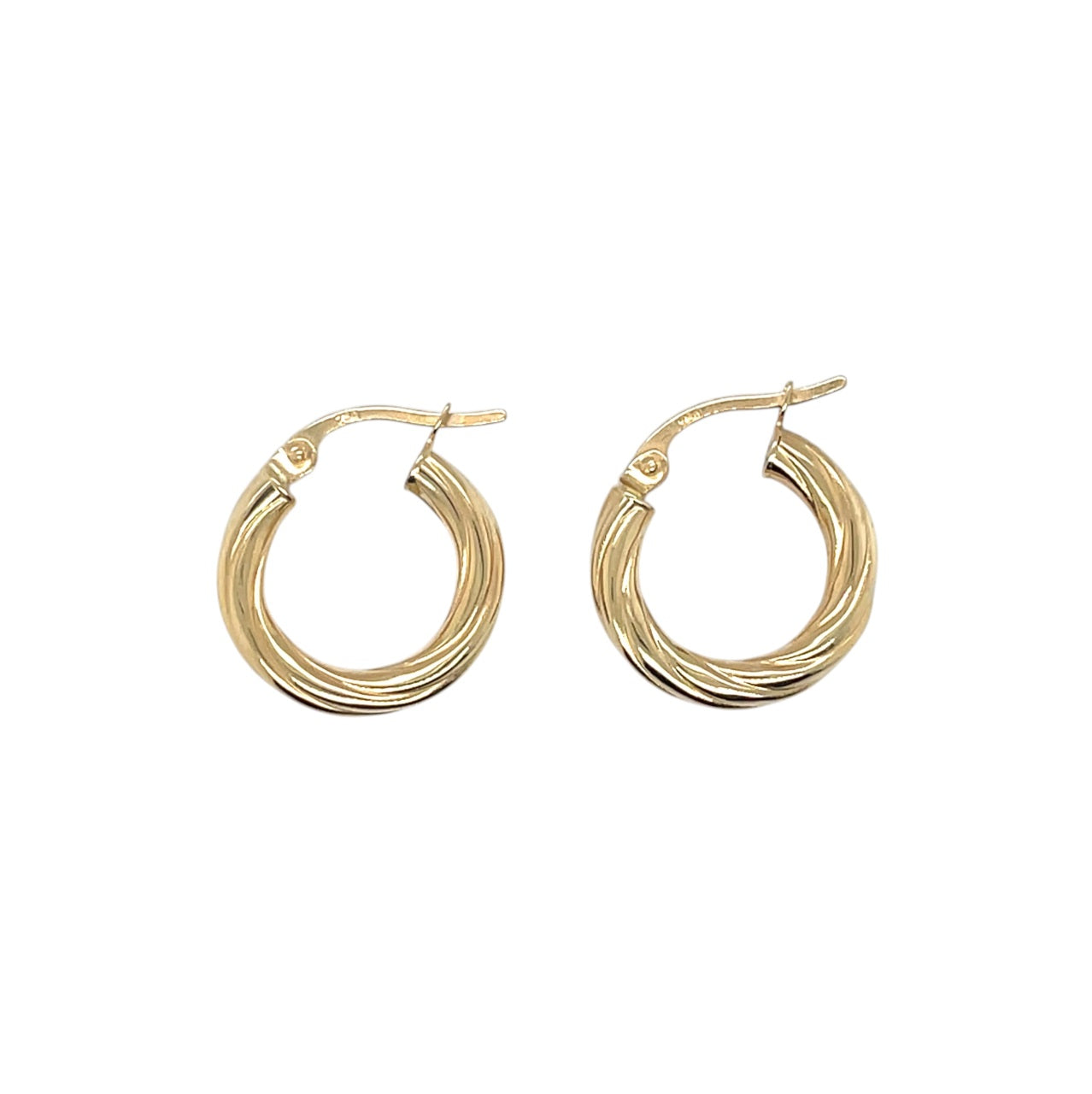 18ct Yellow Gold Twist Hoop Earrings