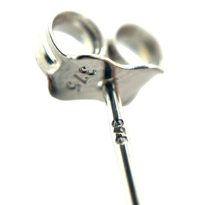 9ct White Gold Tube Long Open Oval Stud Earrings