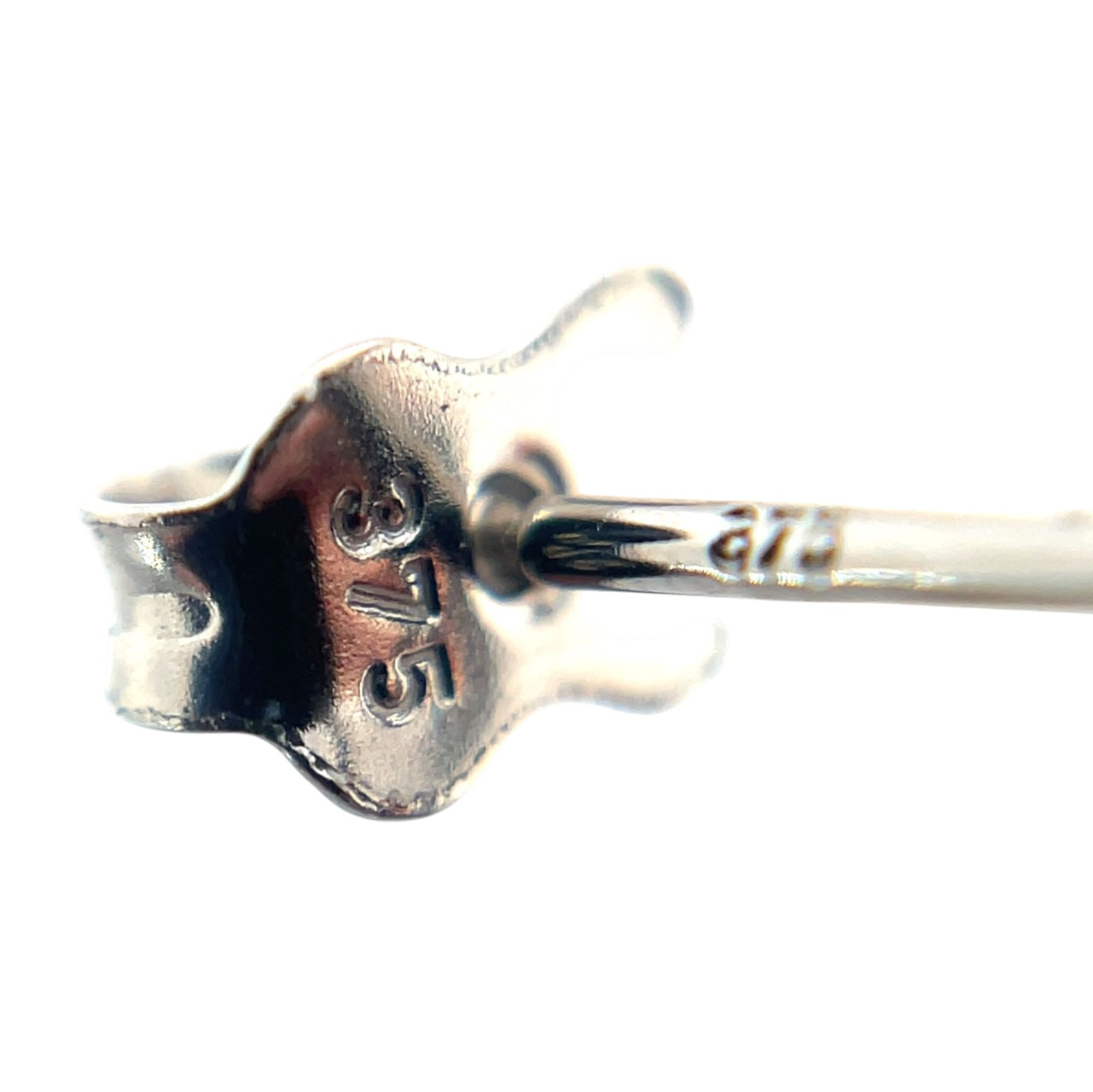 9ct White Gold Square Tube Open Triangle Stud Earrings