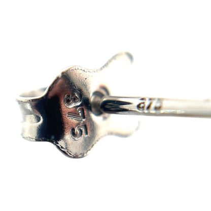 9ct White Gold Square Tube Open Triangle Stud Earrings