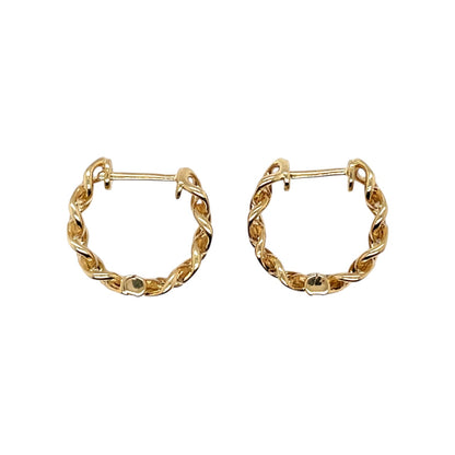 9ct Yellow Gold Curb Link Hinged Hoop Earring