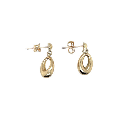 9ct Yellow Gold Open Pearshape Drop Earrings