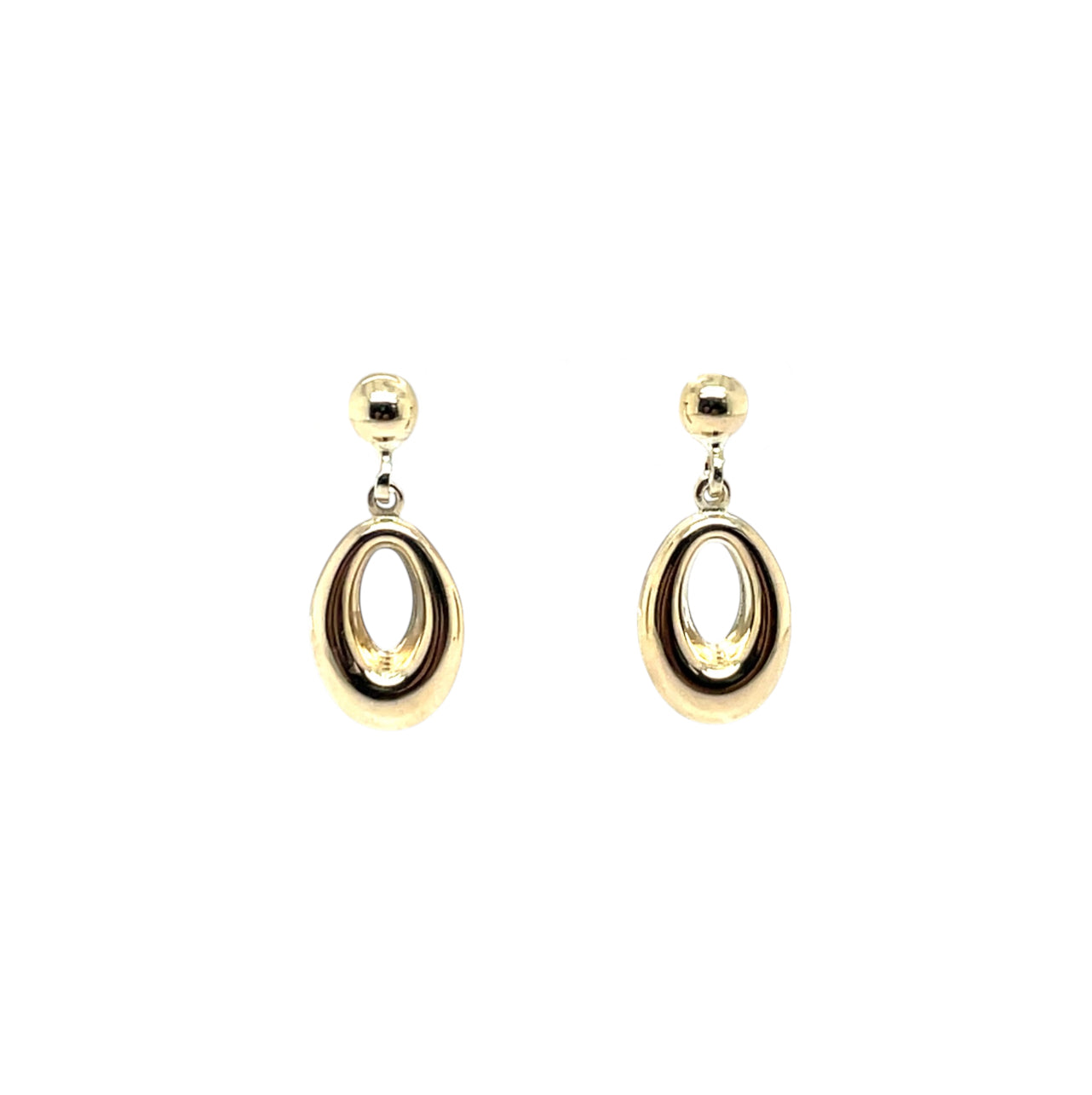 9ct Yellow Gold Open Pearshape Drop Earrings