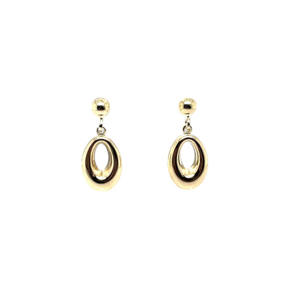 9ct Yellow Gold Open Pearshape Drop Earrings