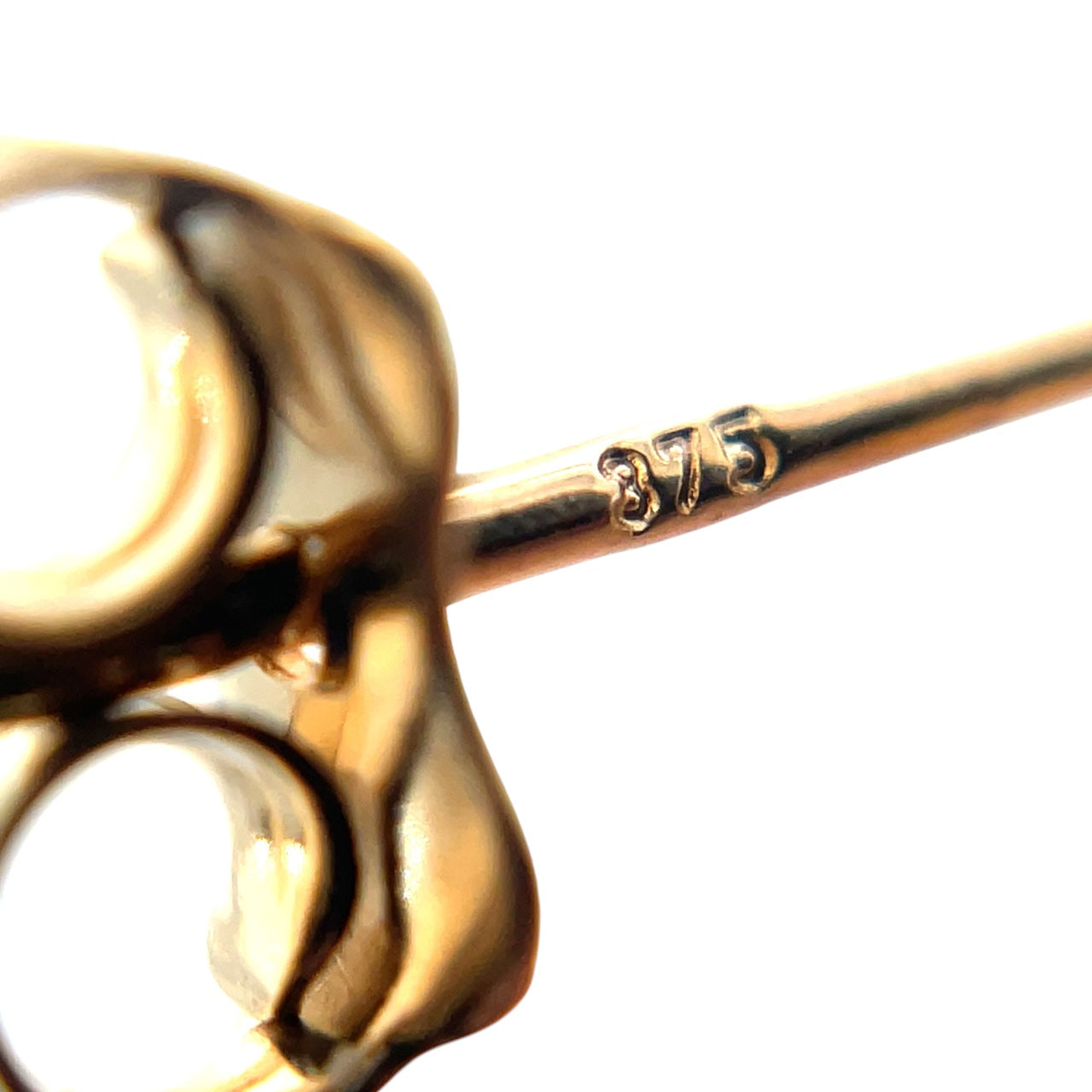 9ct Yellow Gold Square Tube Open Triangle Stud Earrings