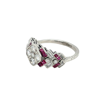 18ct White Gold Ruby & Diamond Ring (Q)