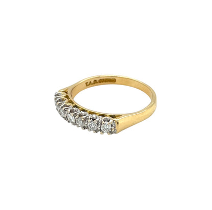 18ct Yellow Gold Diamond Half-Set Eternity Ring (P)
