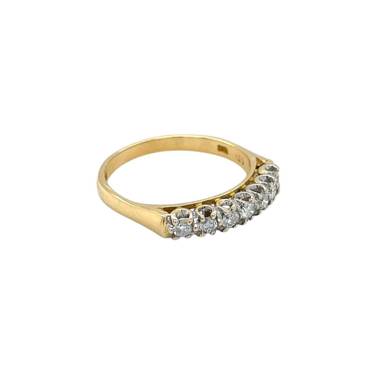 18ct Yellow Gold Diamond Half-Set Eternity Ring (P)