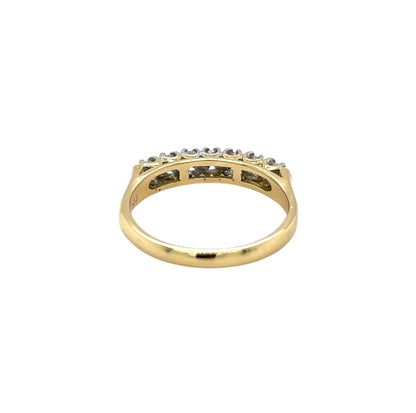 18ct Yellow Gold Diamond Half-Set Eternity Ring (P)