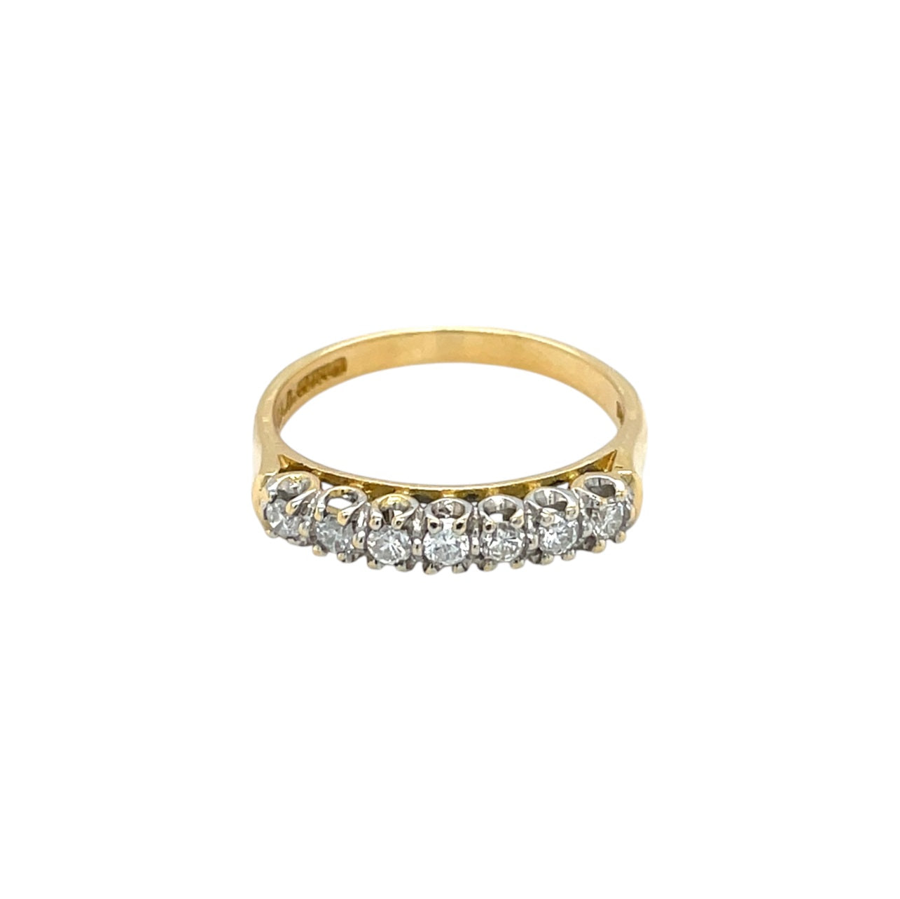 18ct Yellow Gold Diamond Half-Set Eternity Ring (P)