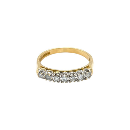 18ct Yellow Gold Diamond Half-Set Eternity Ring (P)