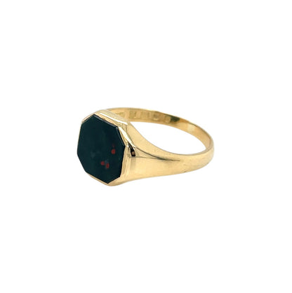 18ct Yellow Gold Bloodstone Signet Ring (R)