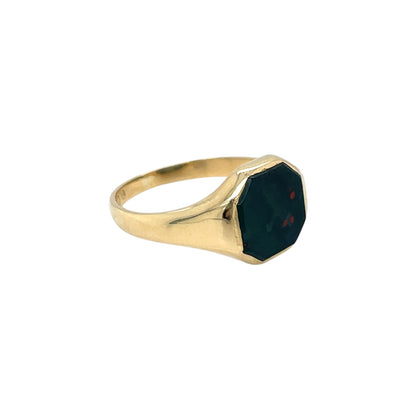 18ct Yellow Gold Bloodstone Signet Ring (R)