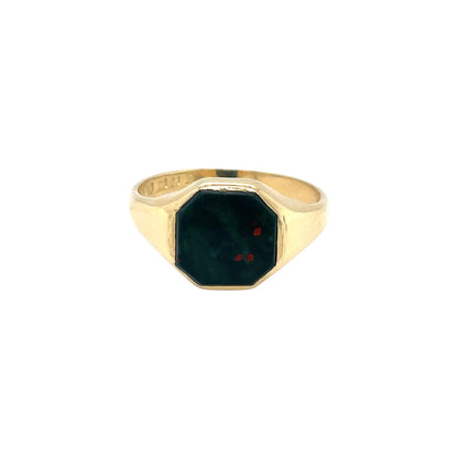 18ct Yellow Gold Bloodstone Signet Ring (R)