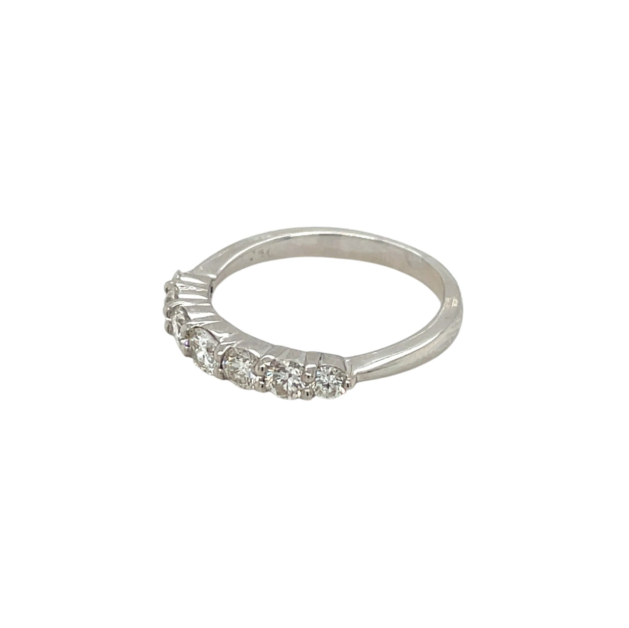 18ct White Gold Graduated Diamond Half-Set Eternity Ring (N1/2)