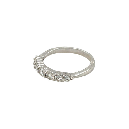 18ct White Gold Graduated Diamond Half-Set Eternity Ring (N1/2)