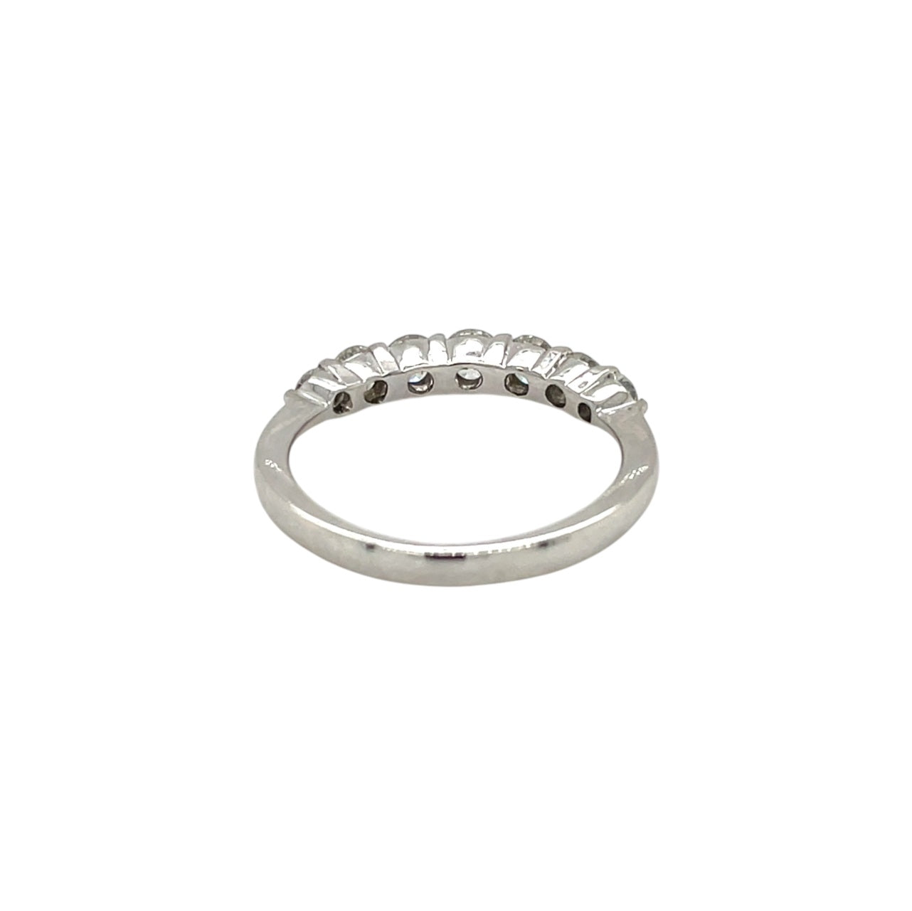 18ct White Gold Graduated Diamond Half-Set Eternity Ring (N1/2)