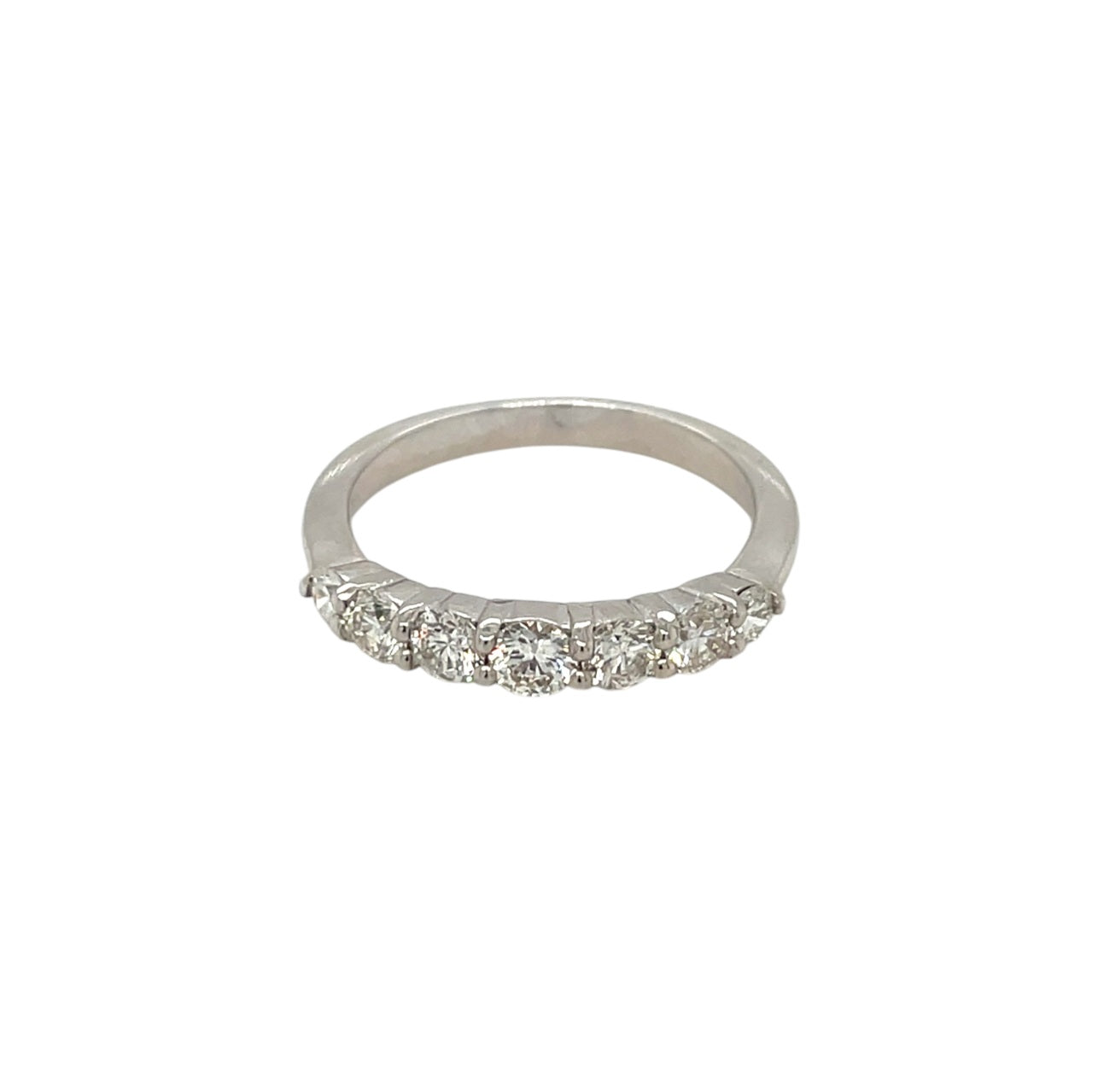 18ct White Gold Graduated Diamond Half-Set Eternity Ring (N1/2)