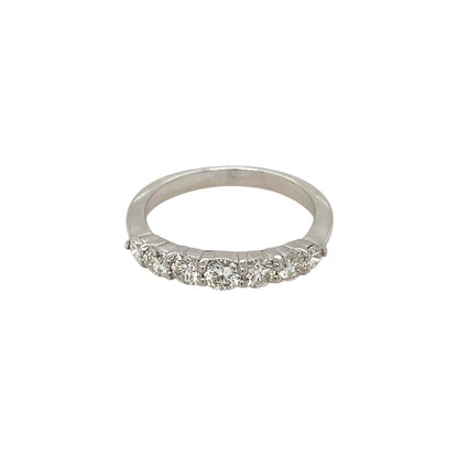 18ct White Gold Graduated Diamond Half-Set Eternity Ring (N1/2)