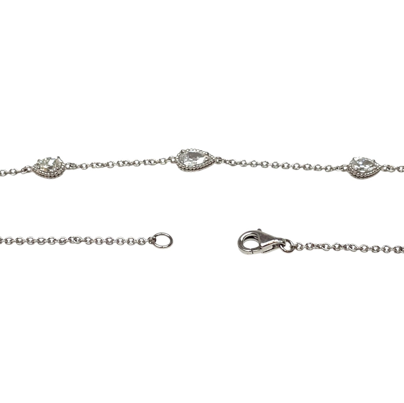 18ct White Gold Diamond & Sapphire Necklace (24")