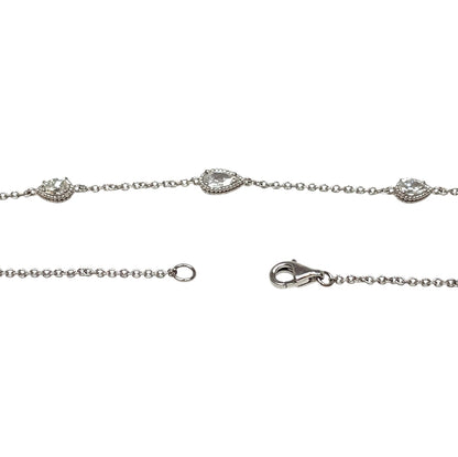 18ct White Gold Diamond & Sapphire Necklace (24")