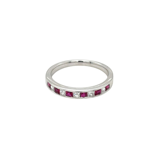 Platinum Ruby & Diamond Eternity Ring (N)