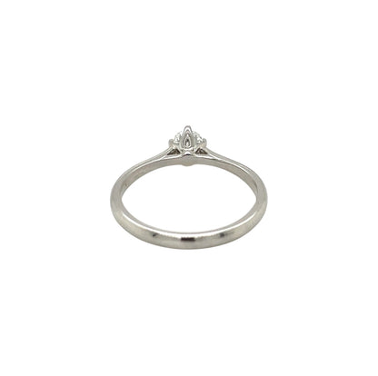 Platinum Petal Set Diamond Solitaire Ring (M1/2)