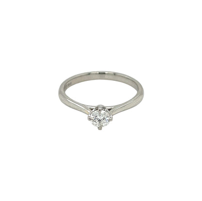 Platinum Petal Set Diamond Solitaire Ring (M1/2)