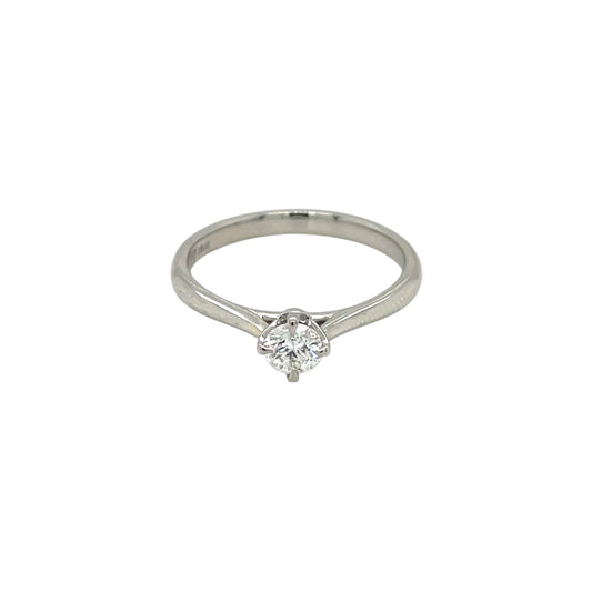 Platinum Petal Set Diamond Solitaire Ring (M1/2)