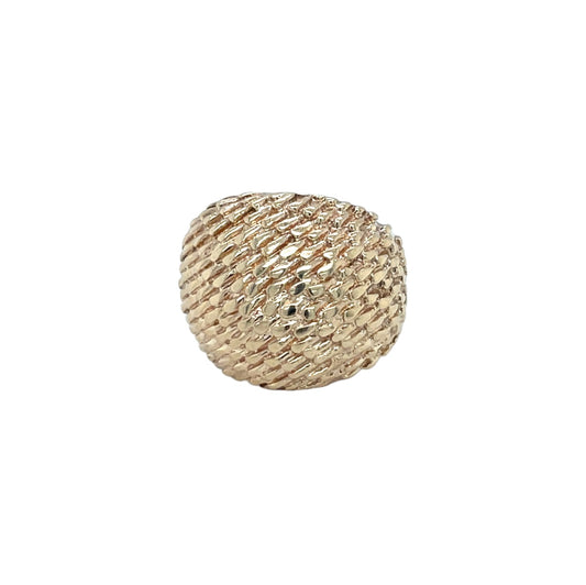 9ct Yellow Gold Domed Ring (H)