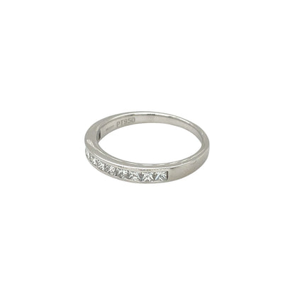 Platinum Princess Cut Diamond Half Eternity Ring (M)