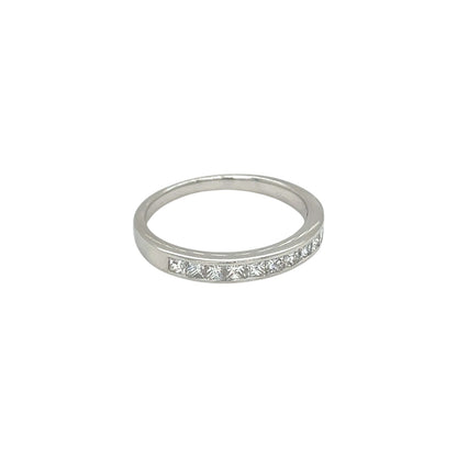 Platinum Princess Cut Diamond Half Eternity Ring (M)