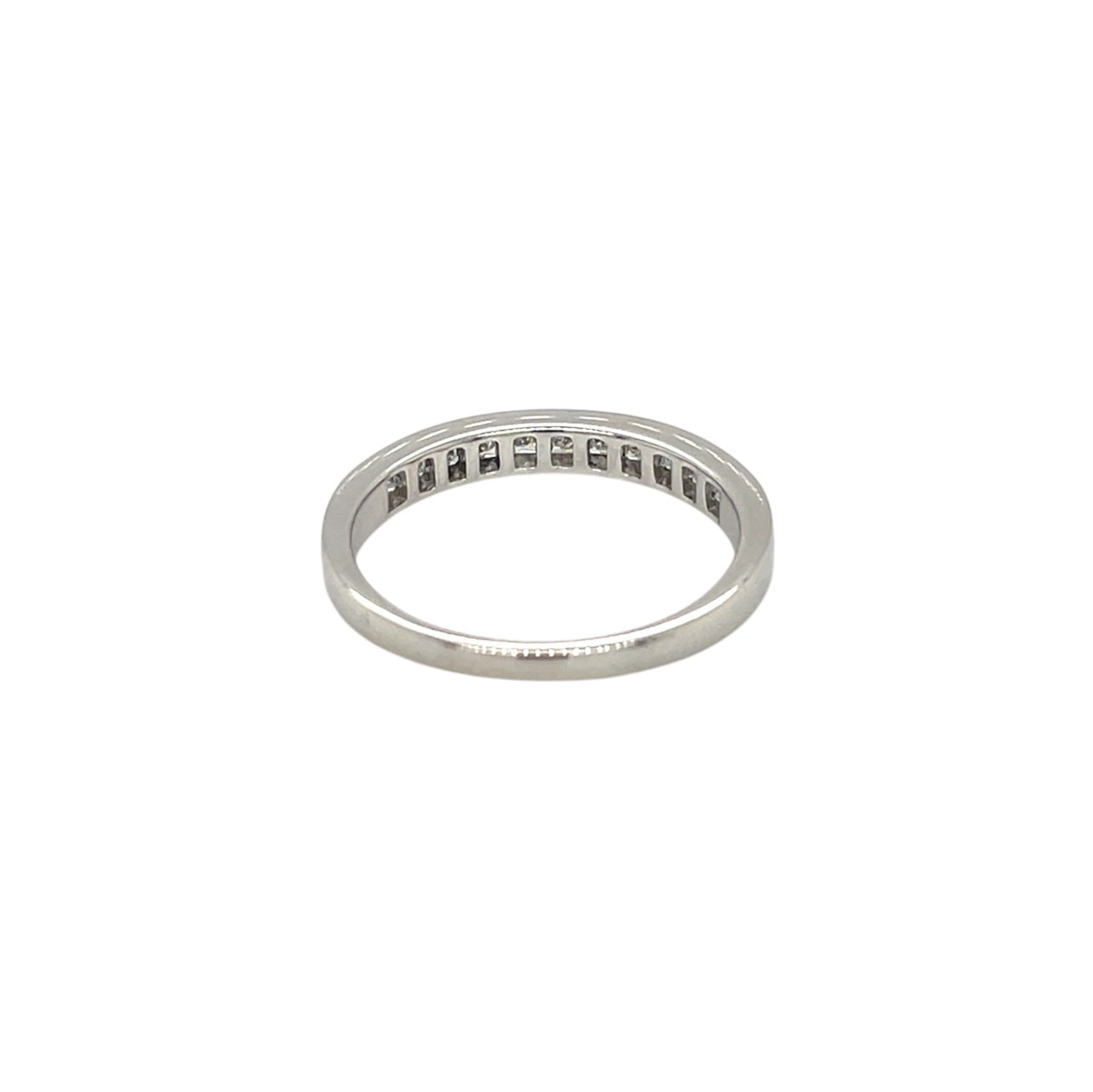 Platinum Princess Cut Diamond Half Eternity Ring (M)