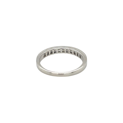 Platinum Princess Cut Diamond Half Eternity Ring (M)