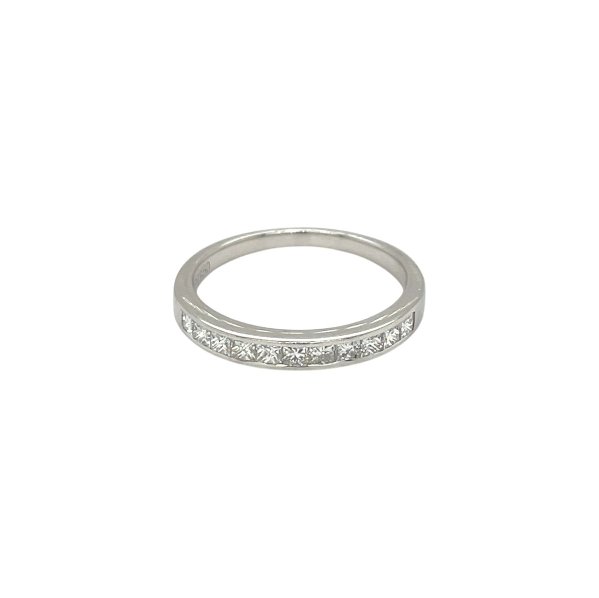 Platinum Princess Cut Diamond Half-Set Eternity Ring (M)
