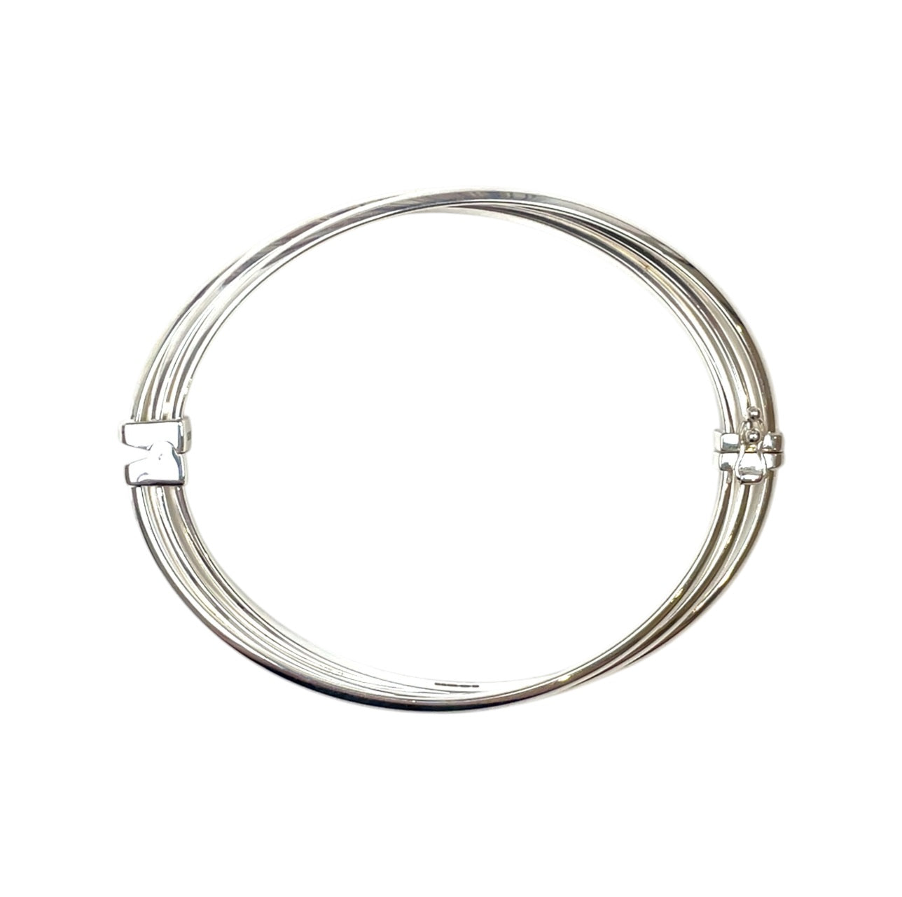 Silver semi-curved bangle
