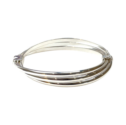 Silver semi-curved bangle