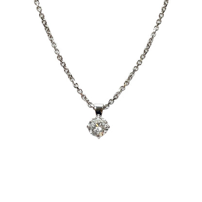 18ct White Gold Diamond Pendant & Chain (16")
