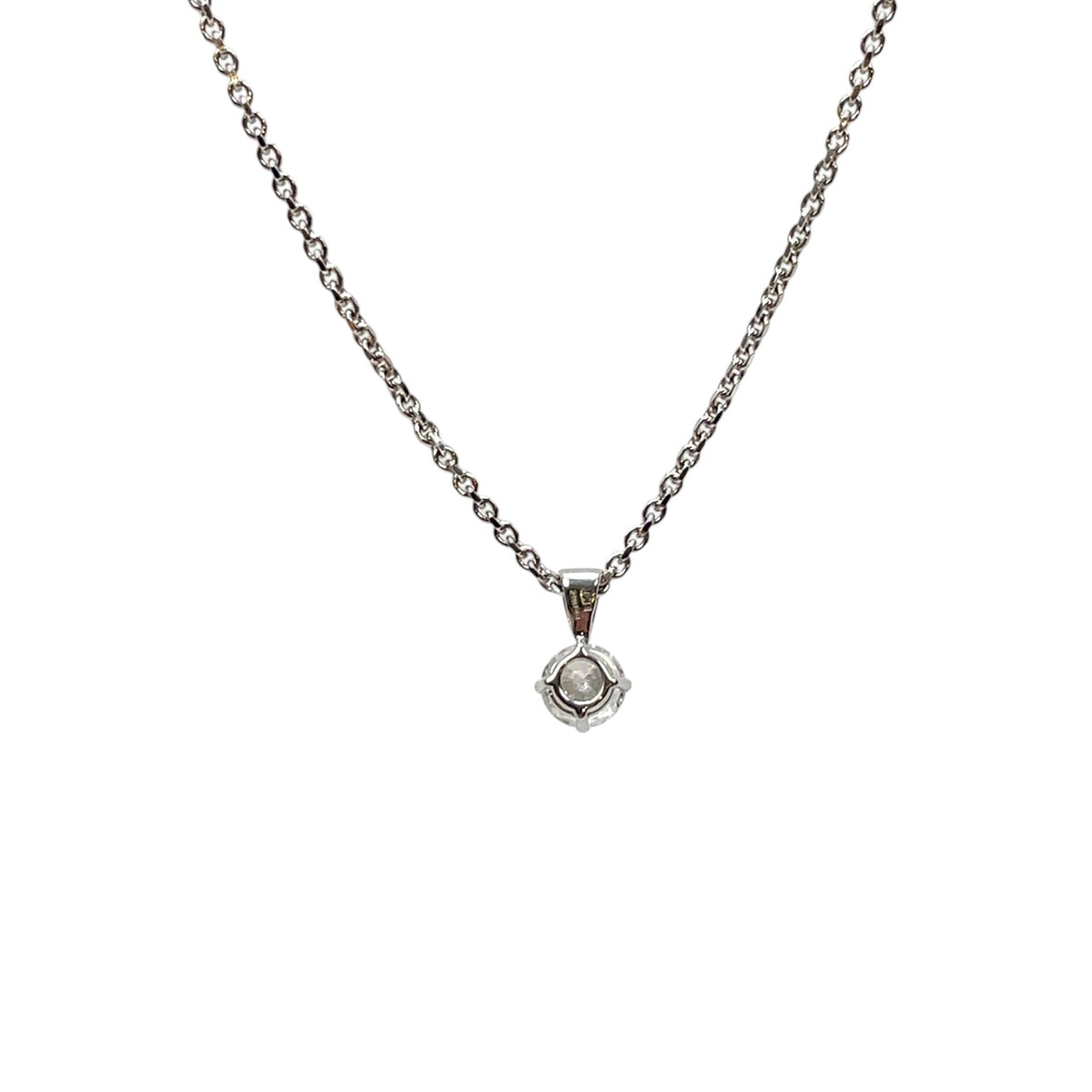 18ct White Gold Diamond Pendant & Chain (16")
