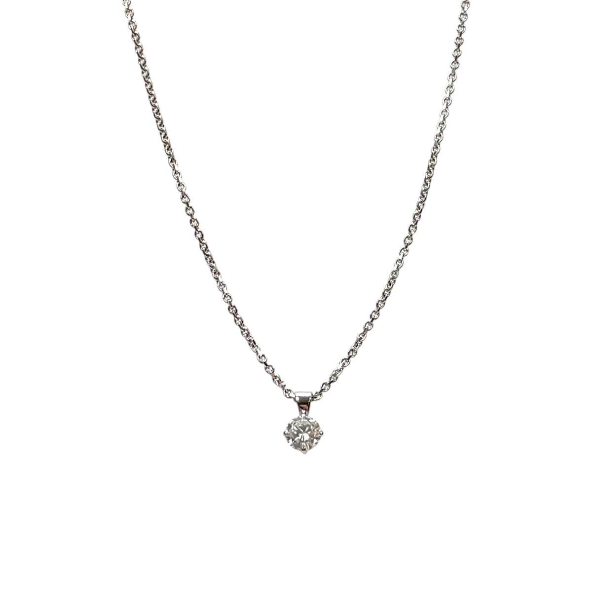 18ct White Gold Diamond Pendant & Chain (16")