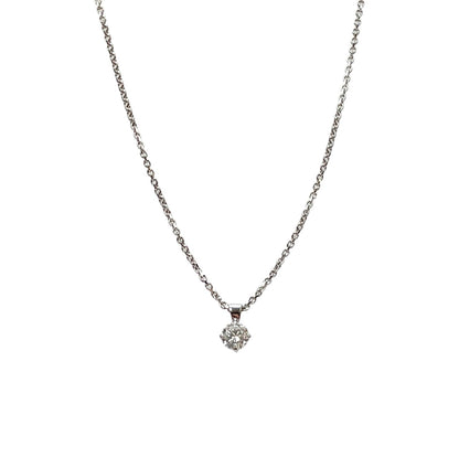 18ct White Gold Diamond Pendant & Chain (16")