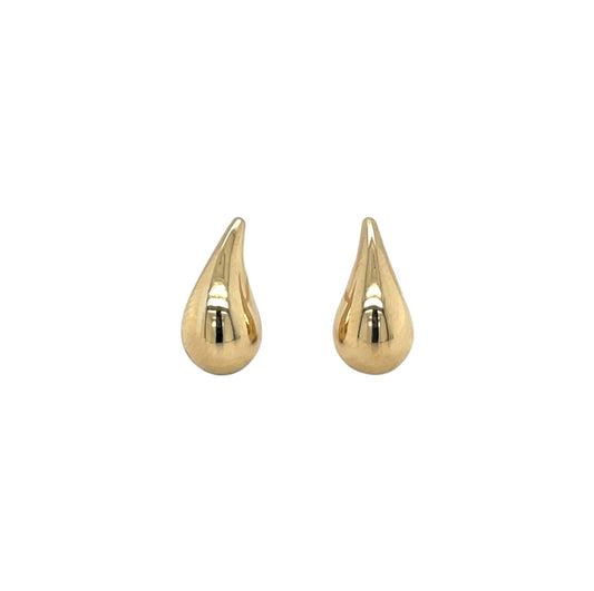 9ct Yellow Gold Teardrop Stud Earrings