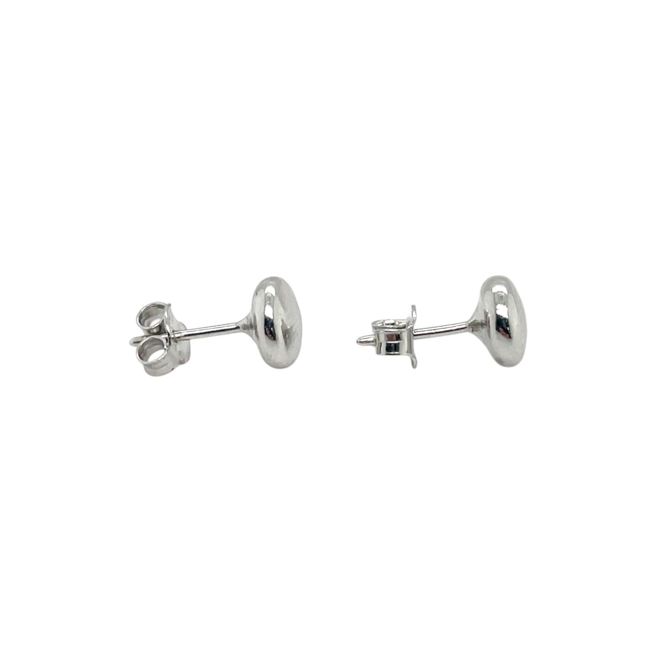Silver Button Stud Earrings (7mm)