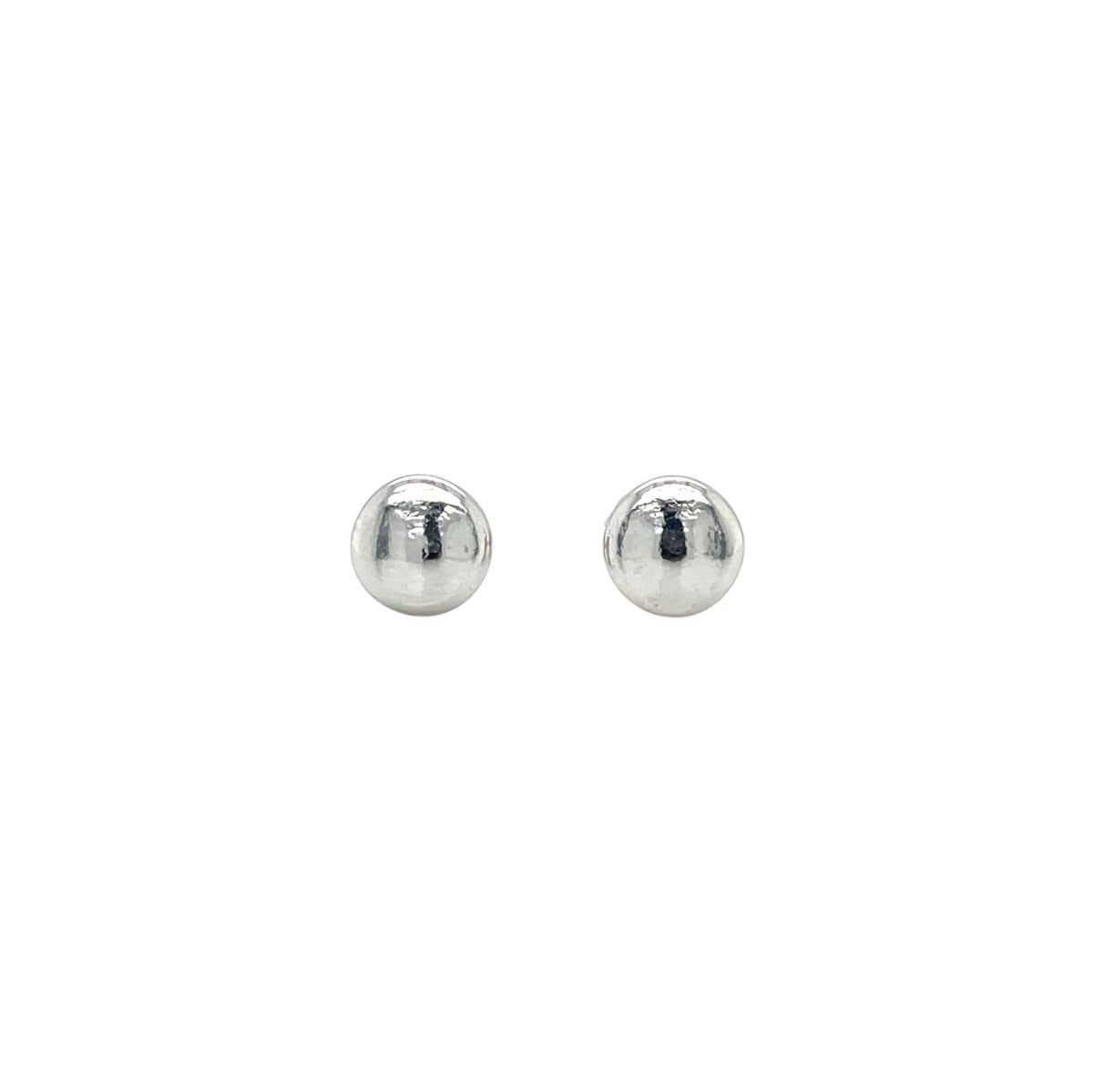 Silver Button Stud Earrings (7mm)